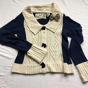 Anthropologie wool Scottie button sweater
